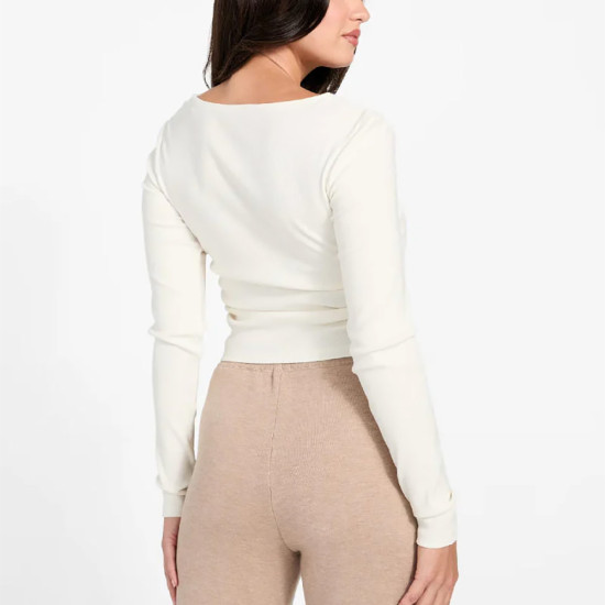 Guess Γυναικεία μακρυμάνικη μπλούζα Rib Long Sleeves Top